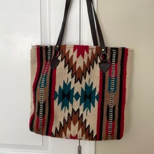 Southwest style purse wool outer shell